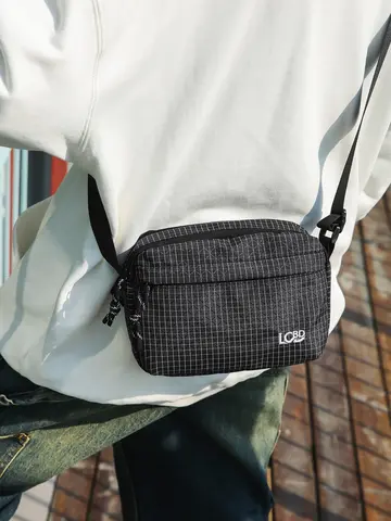2026 New Cordura Large Capacity Multi-layer Pocket Crossbody Bag Lightweight Waterproof Black And White Plaid Small Backpack