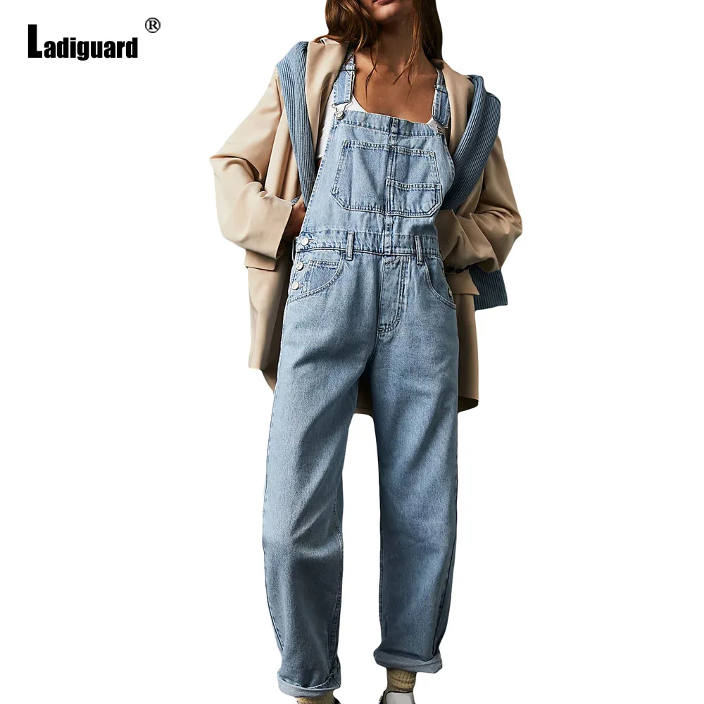 Damesmode potlood jeans jumpsuit vrouwelijke mouwloze zak denim overalls 2025, Amerikaanse en Europese stijl jeans playsuit nieuw