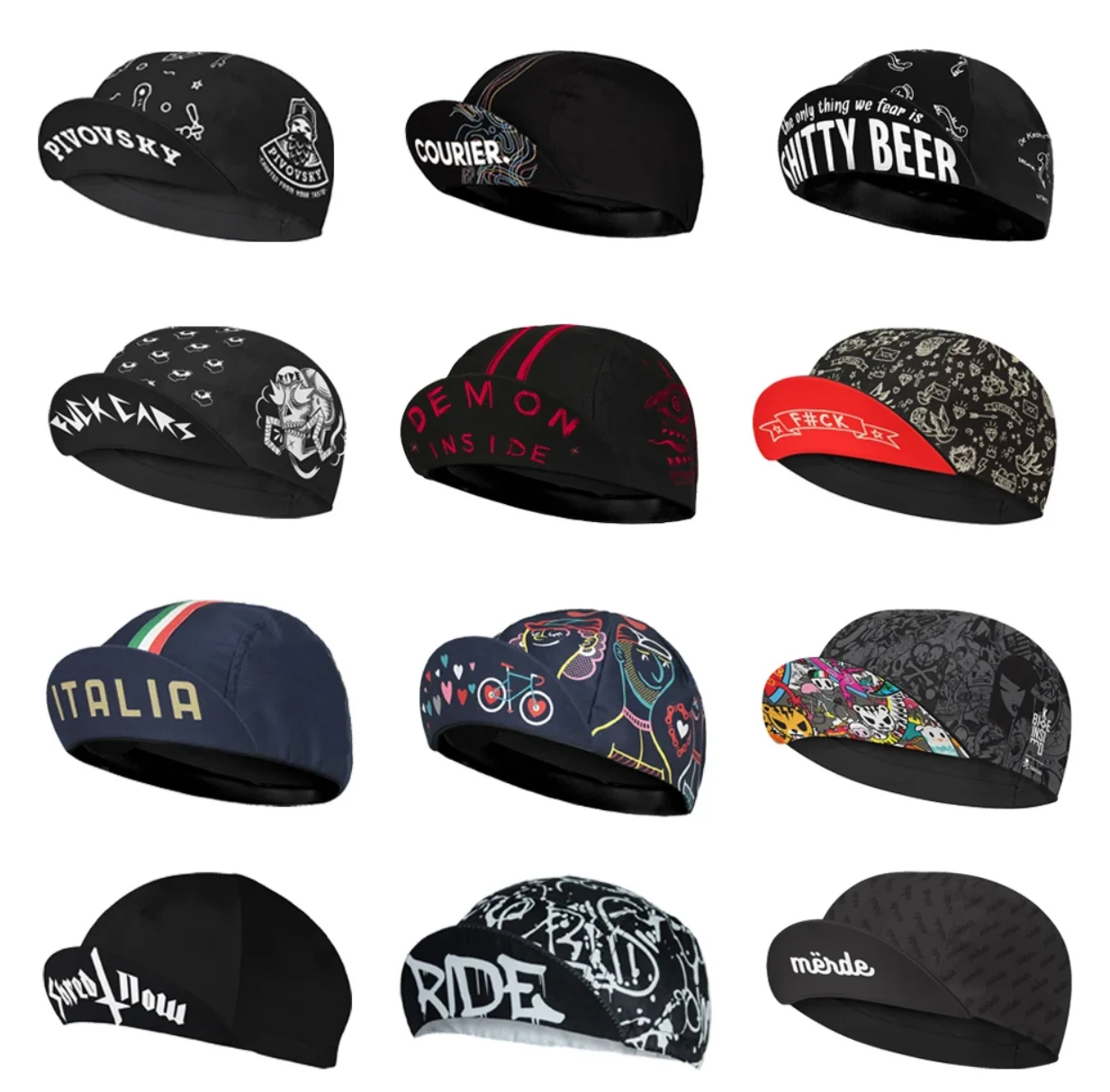 Retro Black Cycling Caps Mountain Riding Bike Hats Breathable And Quick Drying