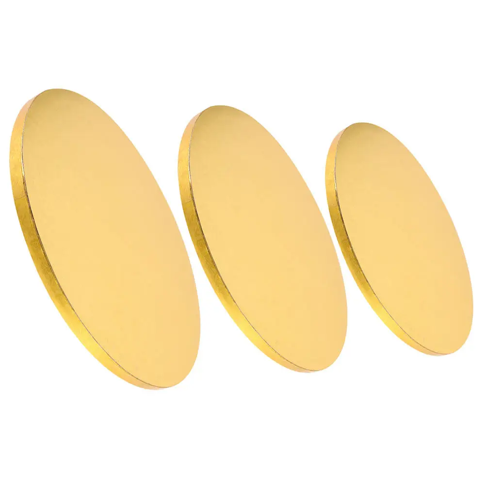 3pcs Corrugated Paper & Aluminum Foil Cake Transfer Board for Decorating, Transporting Cakes, Mousse, Desserts