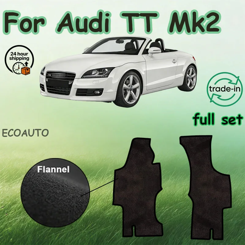 Flannel Foot Pads Accessories For Audi TT Mk2 8J 2 Seats 2007~2014 Carpets Panel Footpads Anti-slip Pad Rugs Car Floor Mats