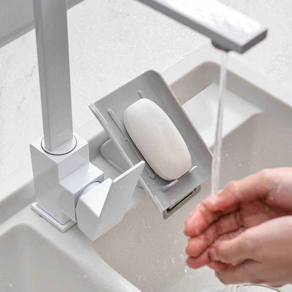 

Soap Holder Premium PP Eco Friendly Tilt Design Lightweight Bathroom Kitchen Shower Sink Organizer Drain Box Storage