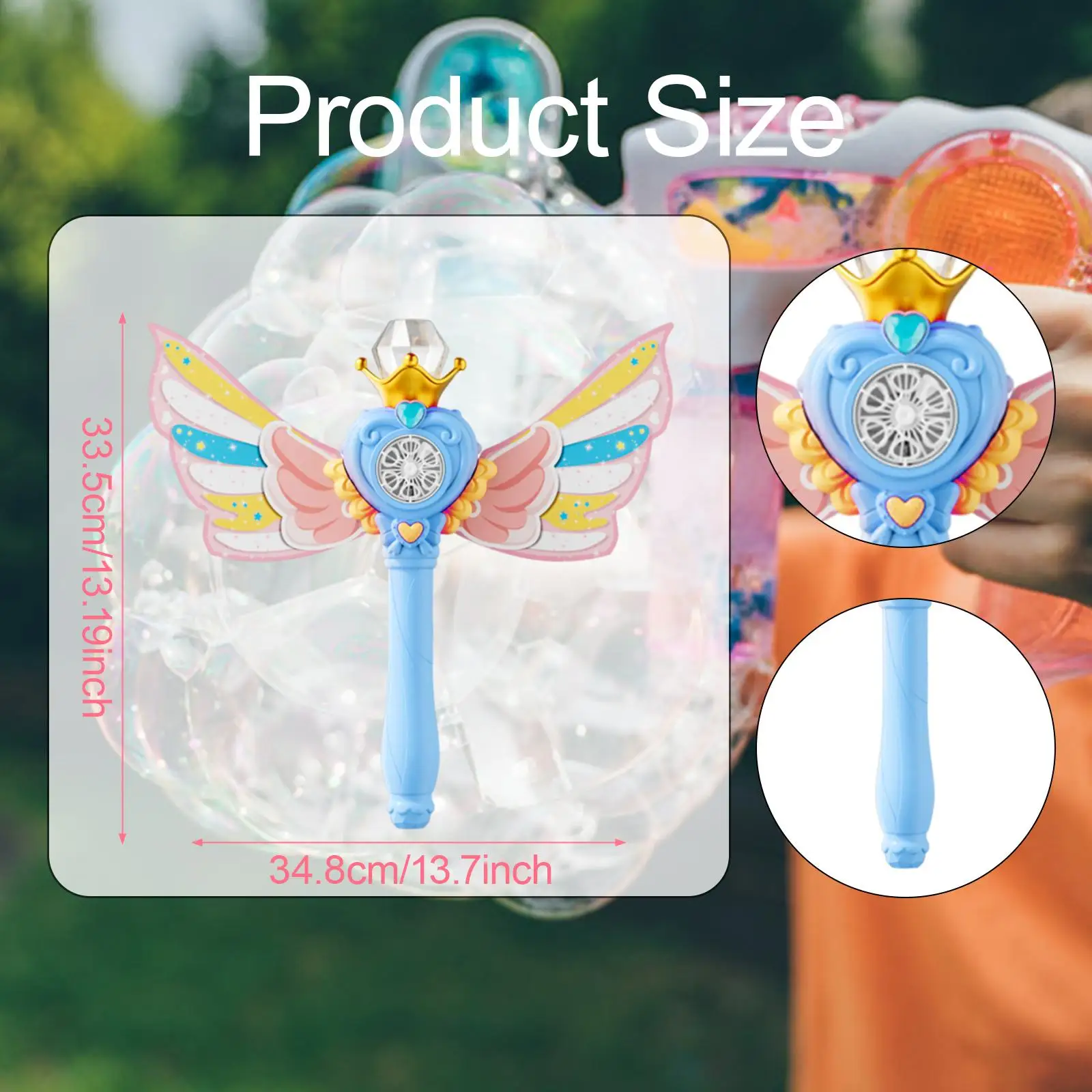 لوازم آلة فقاعات عصا الفقاعات المحمولة المضيئة لعبة صيفية للفتيات بعمر 3 4 5 6 7 8 سنوات للنشاط والعطلات والحفلات #6