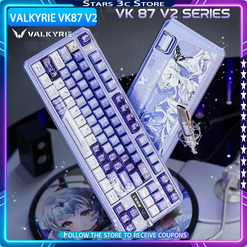 VALKYRIE VK87 V2 Max Mechanical Keyboard Wireless Tri Mode Dual 8k GASKET Structure Rapid Trigger Low Latency Gaming Keyboard
