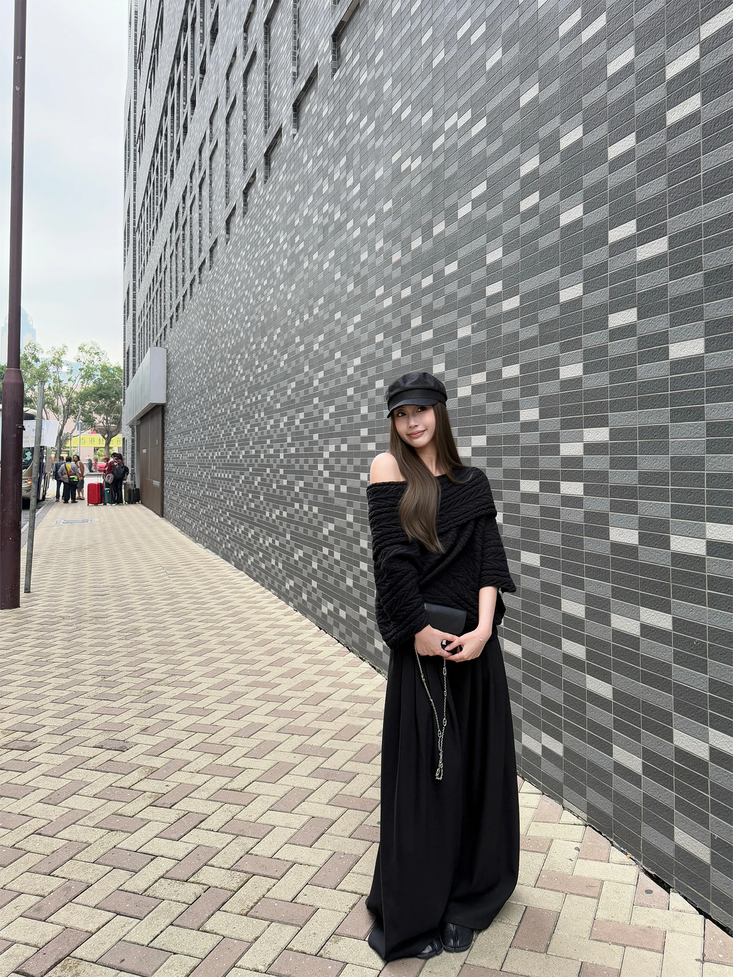 

Женские широкие брюки 4PRIL: летние, свободные, в пол, повседневные, черные/серые, с драпировкой, длинные, с низкой талией, на молнии