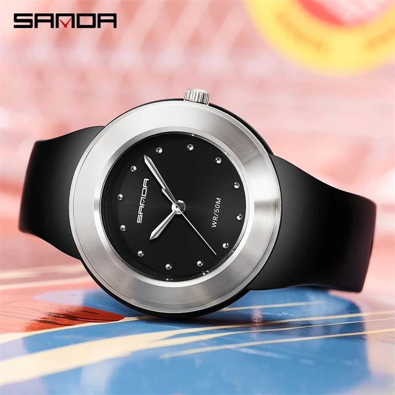 

SANDA 3119 New Design Fashion Women's Watches White Rose Gold Waterproof Quartz Watch Women Casual Wristwatch Relogio Feminino