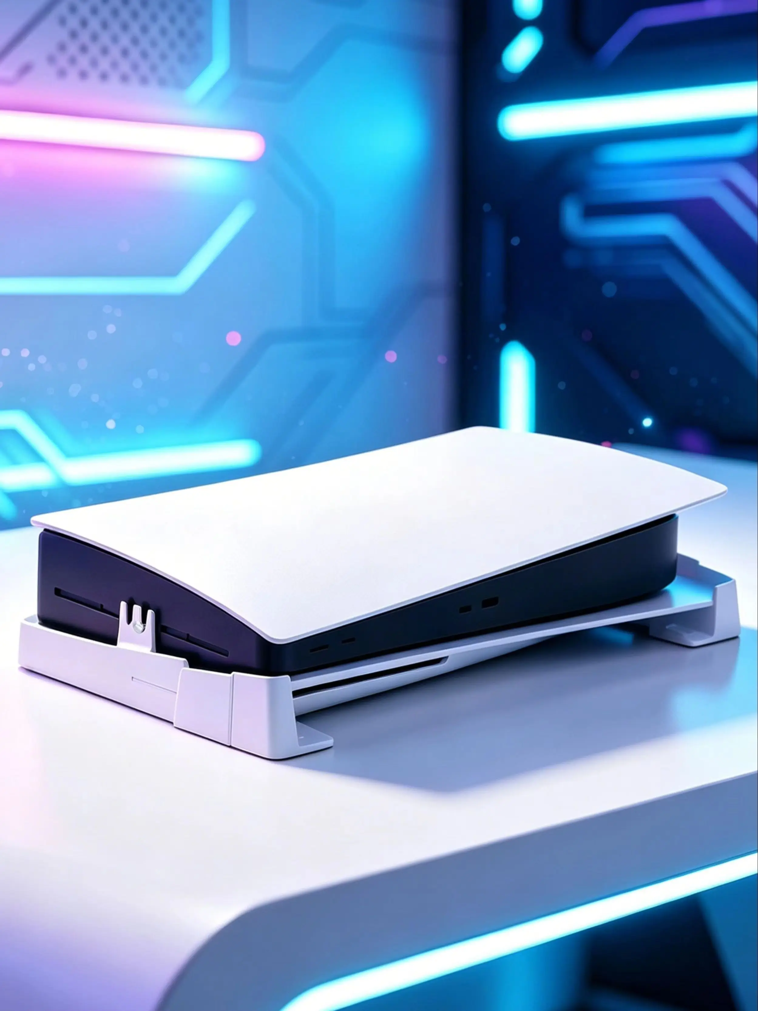 PS5/Slim/Pro Horizontaler Ständer für Disc- und Digital-Konsolen, Schützender Stabiler PlayStation 5 Ständer, Skalierbares Design für PS5-Zubehör