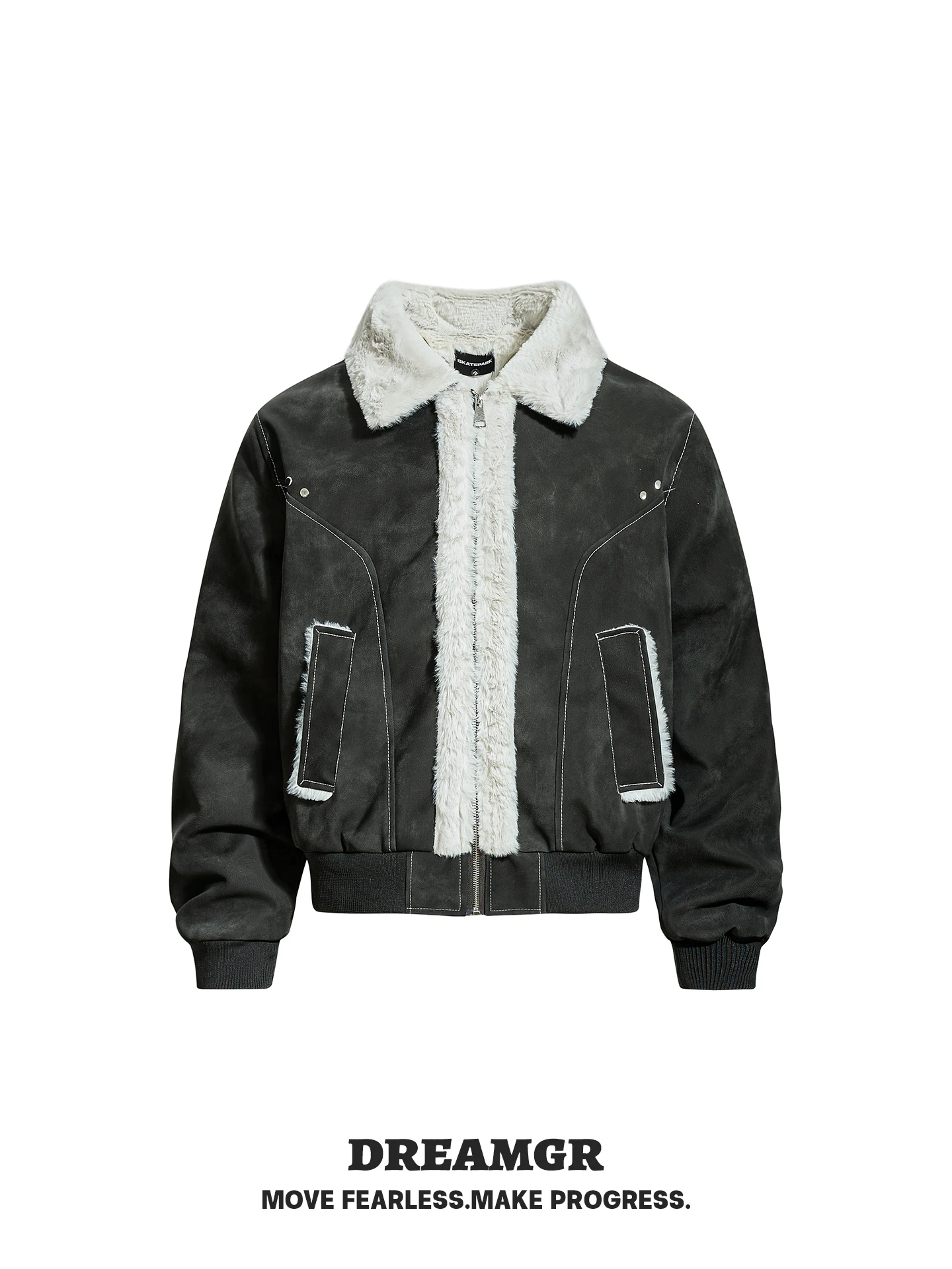 

Мужская зимняя куртка из искусственной кожи с меховым воротником в американском ретро-стиле, утепленная, с эффектом овчины, молодежная, модная