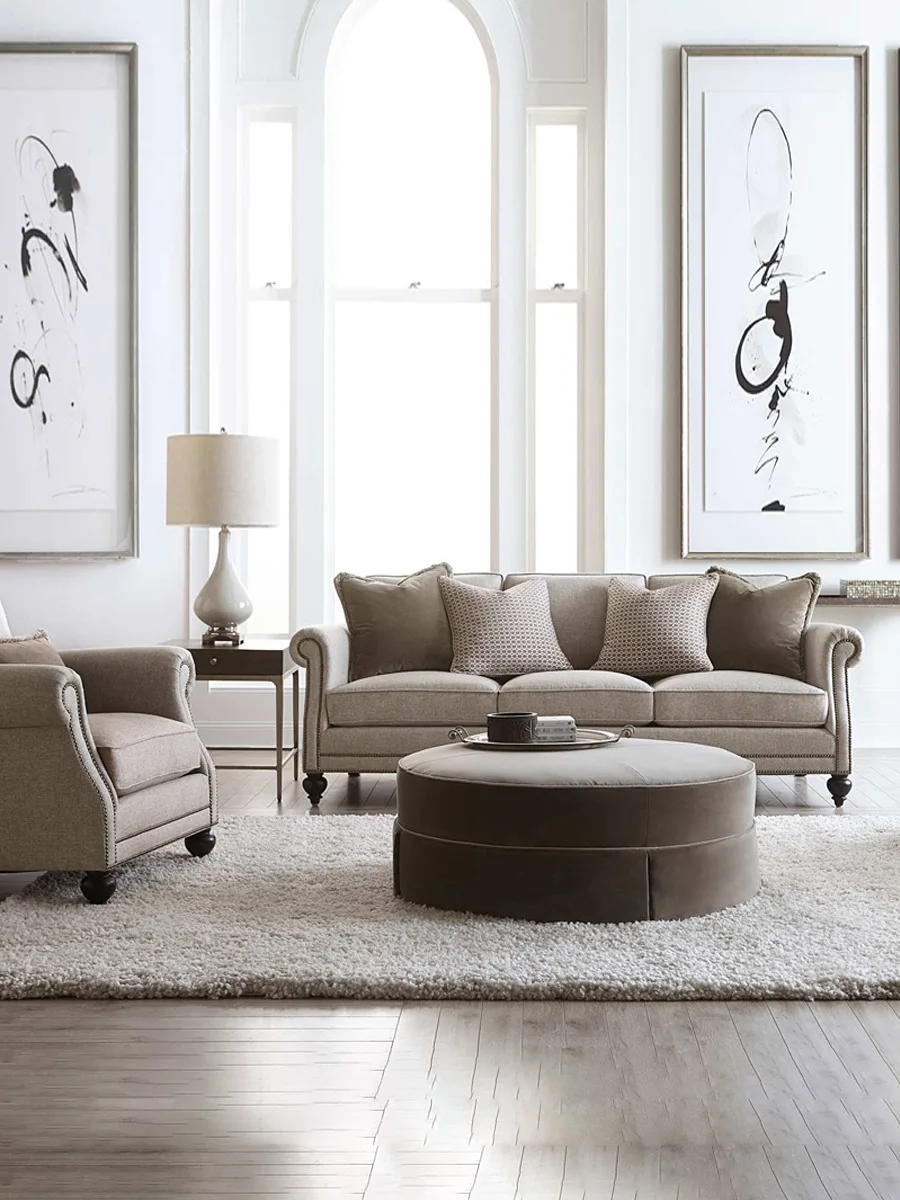 Customizable American Country Fabric Sofa Three-person Combination