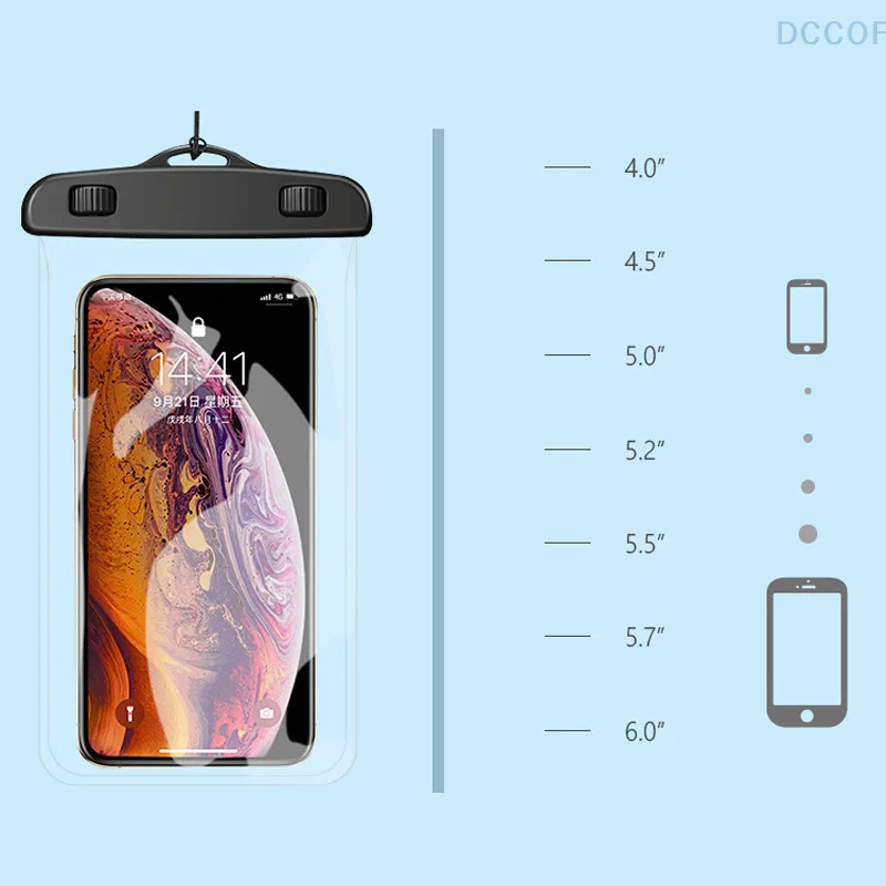 Drifting Swimming, Fully Transparent Touch Screen Mobile Phone Waterproof Bag, Swimming Waterproof