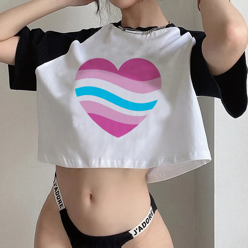 Femboy yk2 graphic  gothic  crop top Female cyber y2k yk2 manga streetwear  tshirt