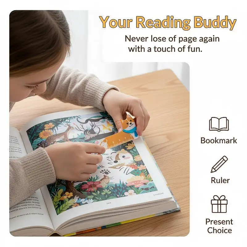 Cute Cartoon Animal Mini 5cm Plastic Rulers 5Pcs Portable Straight Bookmark Ruler for Kids DIY Craft Stationery