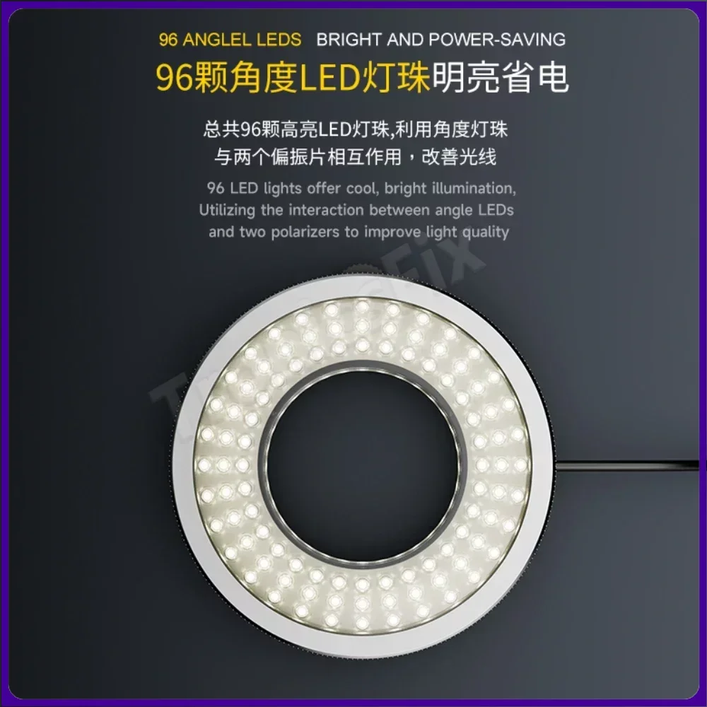 Imagem -04 - Microscópio Polarizado Led Anel Lâmpada Luz Iluminadores Anti Glare Fonte Eliminando Reflexões Restaurando Cores Il37 Ifixes-il37