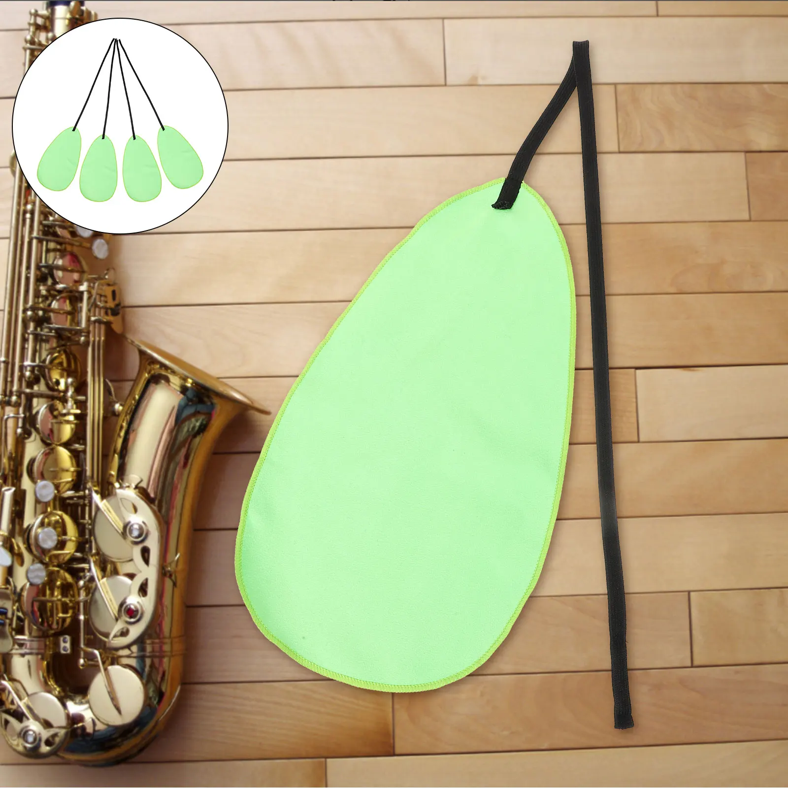 

Tube Saxophone Cleaning Cloth for Flute Musical Instrument Pipe Light Green Superfine Fiber