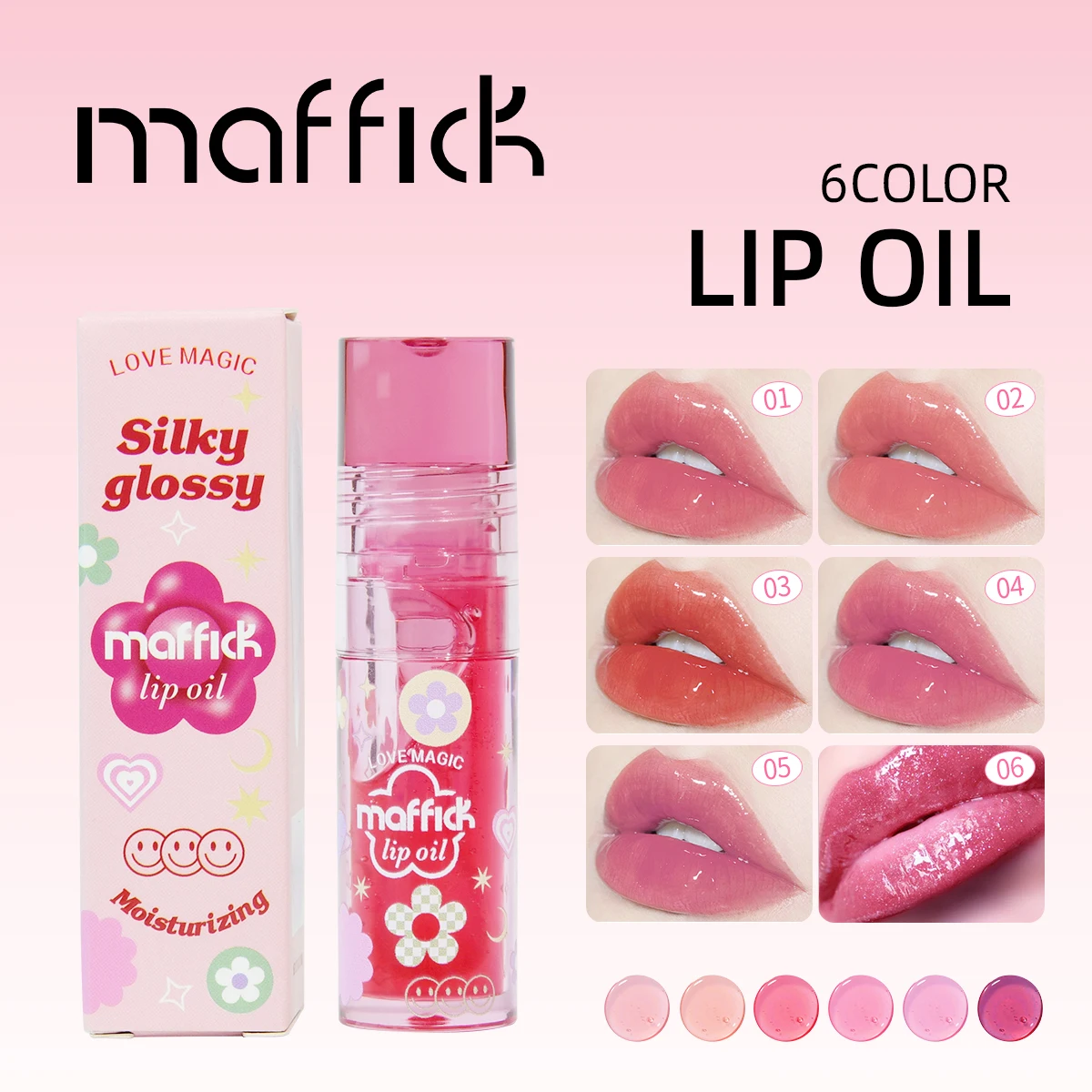 마픽 6색 러브 매직 포션 보습 립스틱 워터 롤러볼 립 염색 리퀴드 끈적임 없음 컵에 묻어나지 않는 립글로스