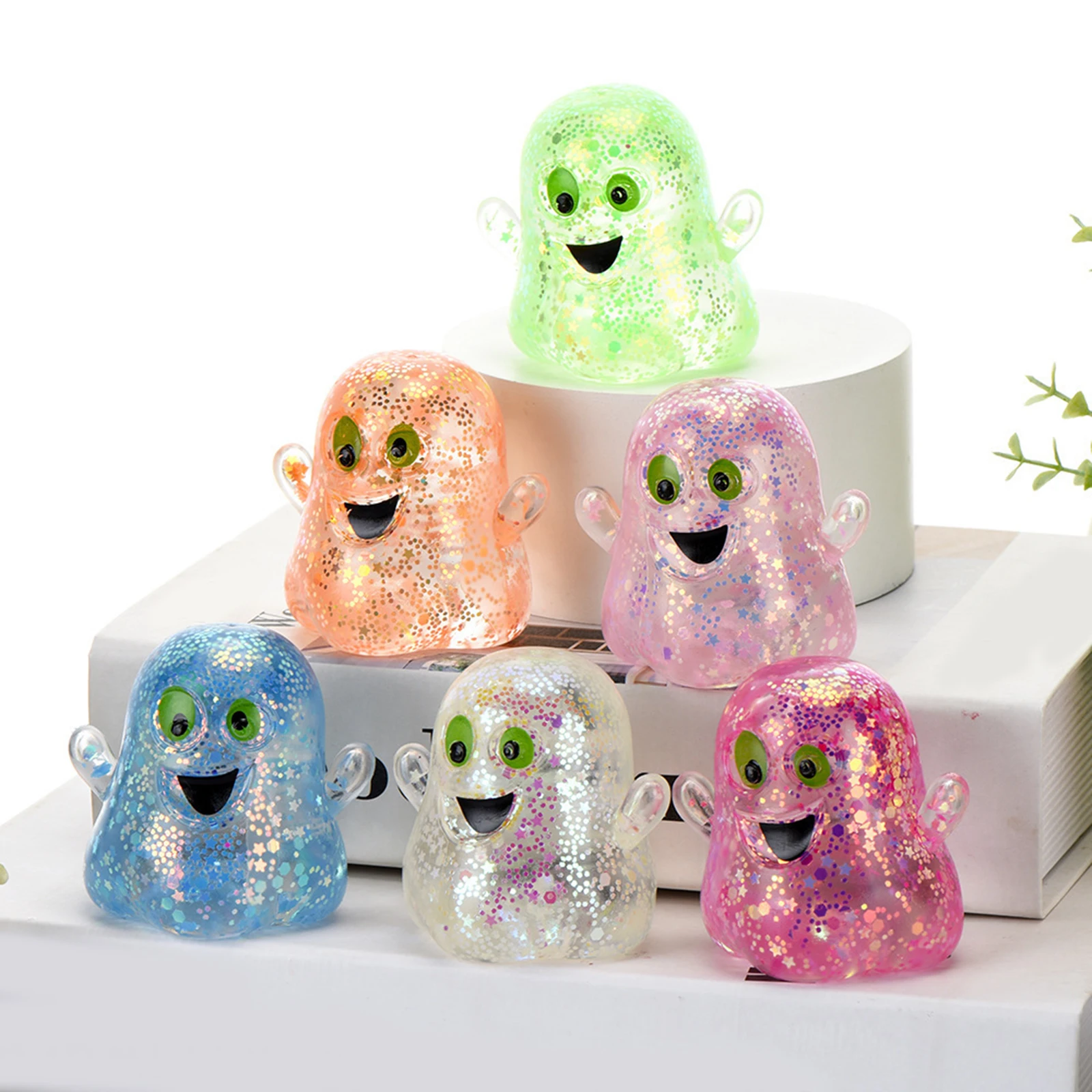 Halloween Soft Squeeze Fidget Toy Slow Rising Cute Ghost Sensory Toy Lightweight for Adults Teens Holiday Gifts