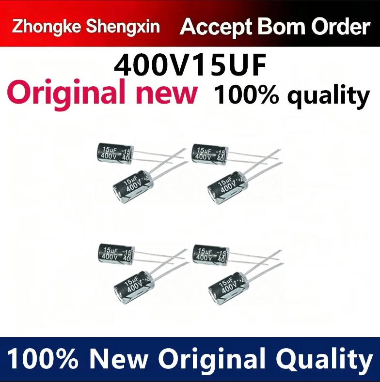 （5pcs-100pcs）New direct insertion electrolytic capacitor 15UF 400V 10 * 17MM 400V15UF