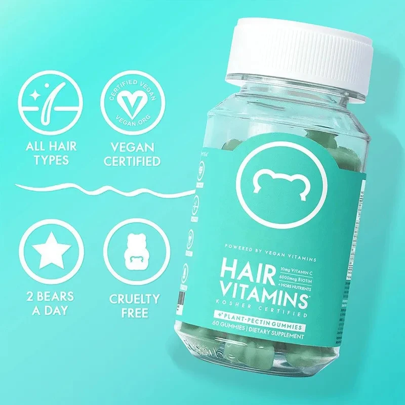 

Hair Skin and Nails Gummies - Hair Health Tools - Vegan biotin Vitamins for Women & Men, Hair Growth, Stronger Nails