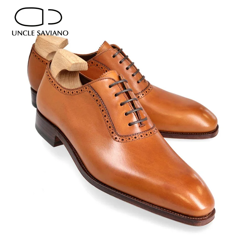 

Uncle Saviano Oxford Brogue Formal Dress Man Business Shoes Best Designer Original Fashion Handmade Genuine Leather Men Shoes