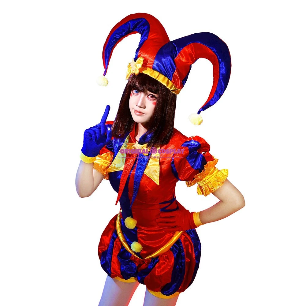 

The Amazing Digital Circus Pomni Cosplay Costumes Clown Uniform Role Play Halloween Carnival Party Outfit