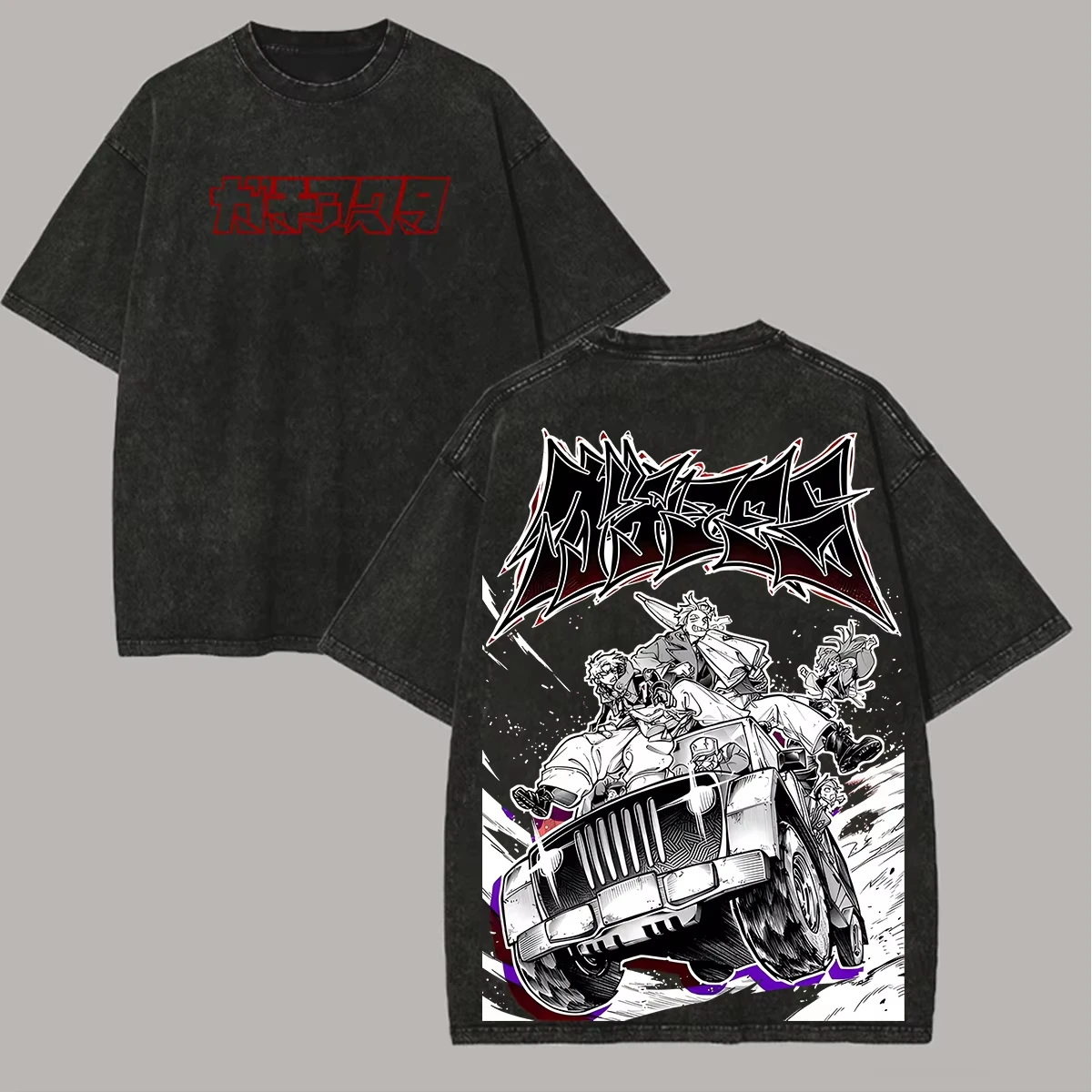Gachiakuta Washed New Model T-shirt Oversized Unisex Couples Streetwear Trendy personality Clothes Y2k Short Sleeves Comfortable