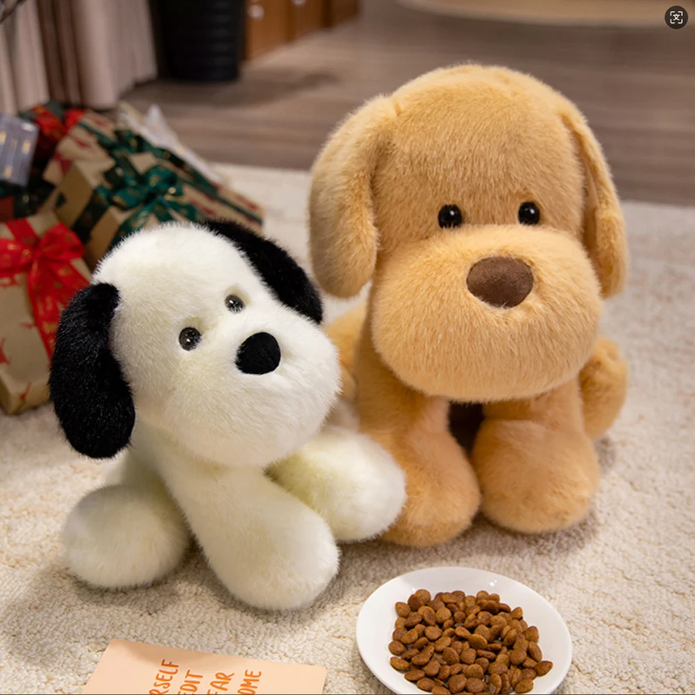 

Cartoon Black Golden Dog Plush Toys Fuzzy White Puppy Stuffed Farm Animal Dolls With 3D Big Snout Fun Birthday Christmas Gifts