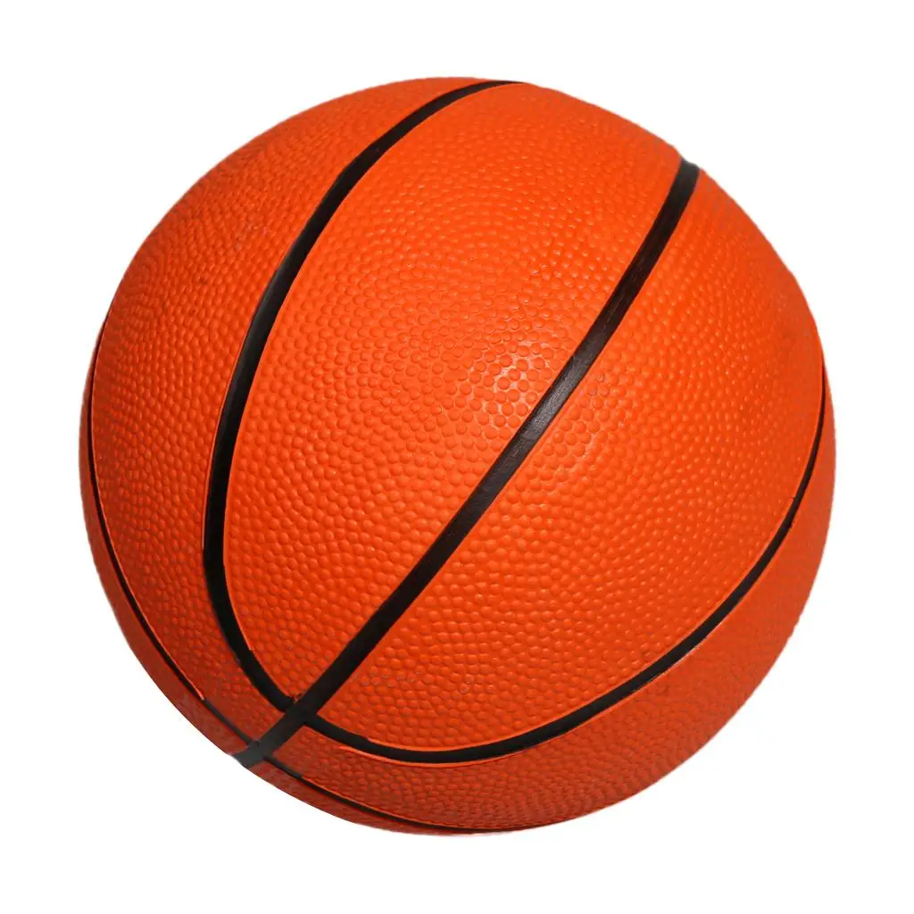 5.1 Inch Bright Orange Mini Basketball Balloon Rubber Silent Ball for Kids Indoor Mini Hoop Set