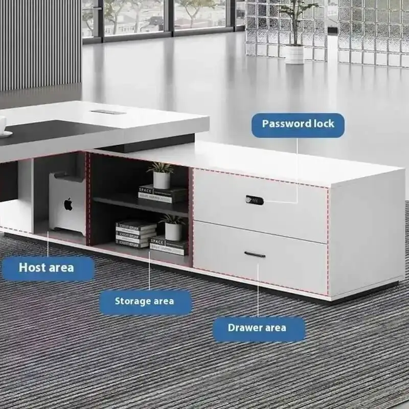 Motion Wireless Control Smart Charger Executive Desk Modern Office Furniture CEO Home Office Secretária Executiva Furniture