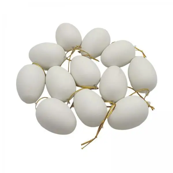Easter Egg Hanging Ornaments White Plastic DIY Painting Set for Kids Crafts Easter Basket Fillers Home Decor
