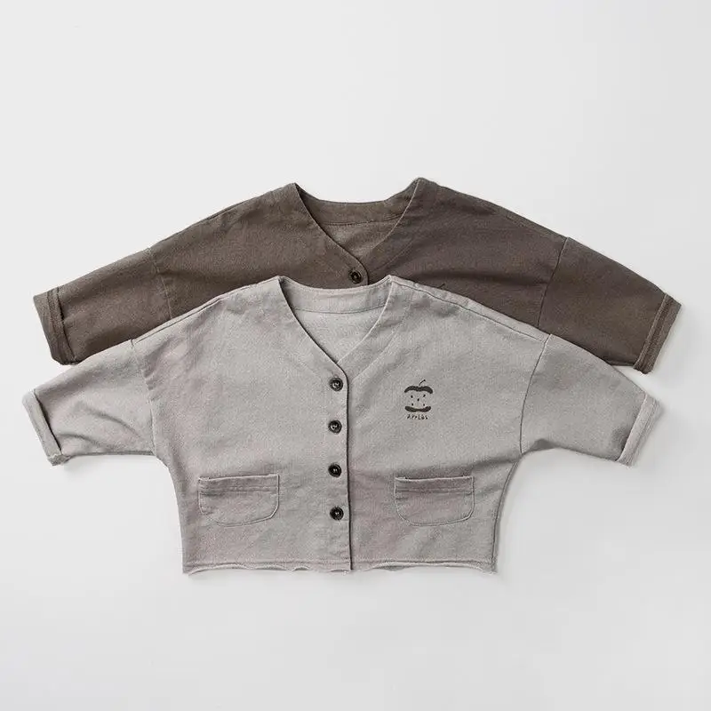 

2026 Spring New Children Long Sleeve Casual Coat Boys Girls Vintage Cardigan Baby Cotton Jacket Fashion Kids Clothes