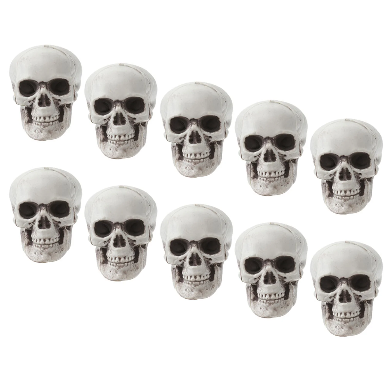 

12Pcs Tiny Skull Heads Lifelike Miniature Bone Statues Halloween Props Craft Supplies Spooky Home Garden Display