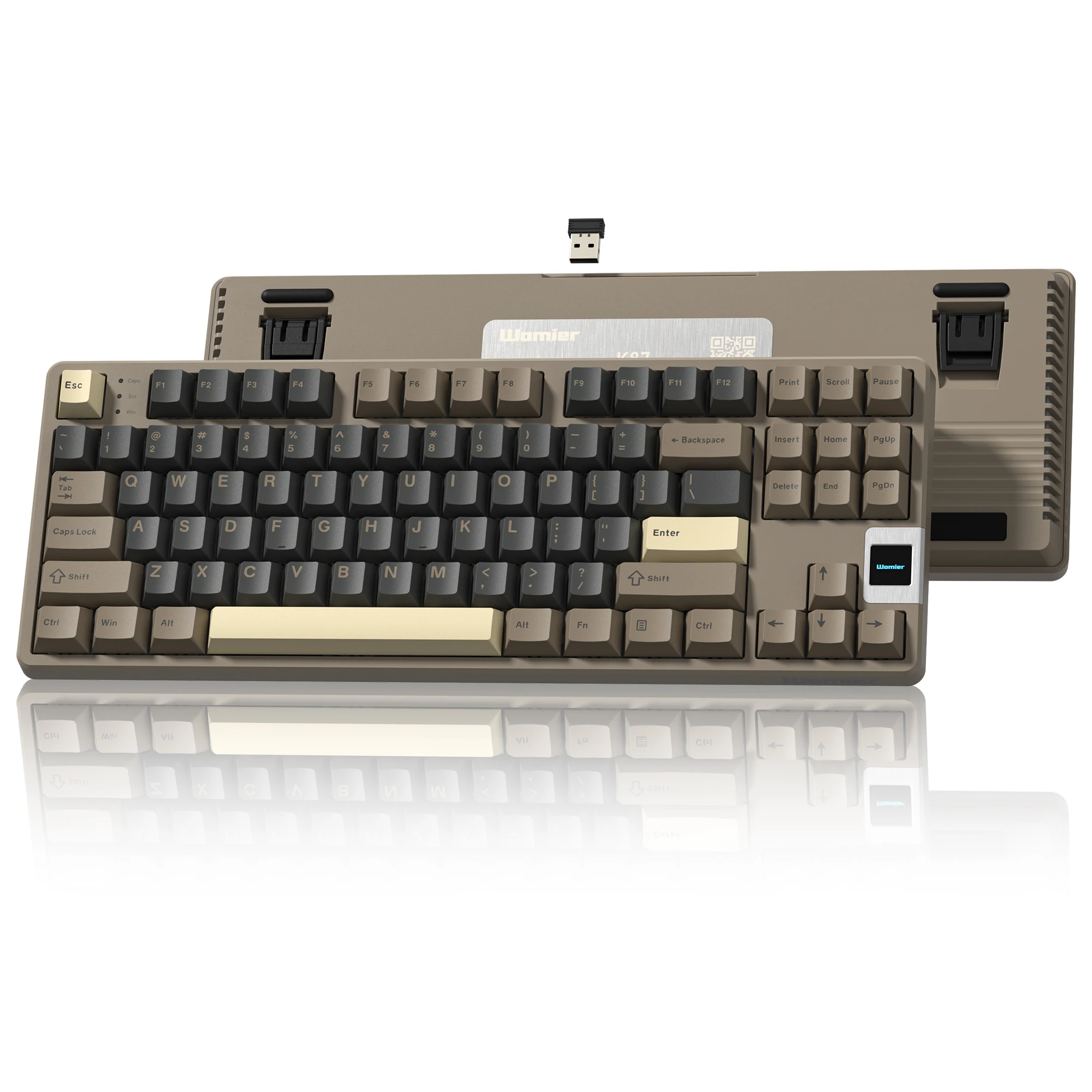 WOMIER QK87 TKL QMK/VIA Retro Teclado Mecânico Sem Fio Botão de Exibição OLED Junta de 3 Modo RGB Hot Sawp Gamer Teclado para PC