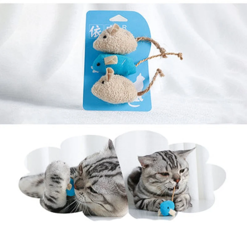 5/10pcs Cat Toy Plush Simulation Mouse Toys For Cats Interactive Kitten Toy Bite Resistance Catnip Cat Playing Toys Pet Supplies