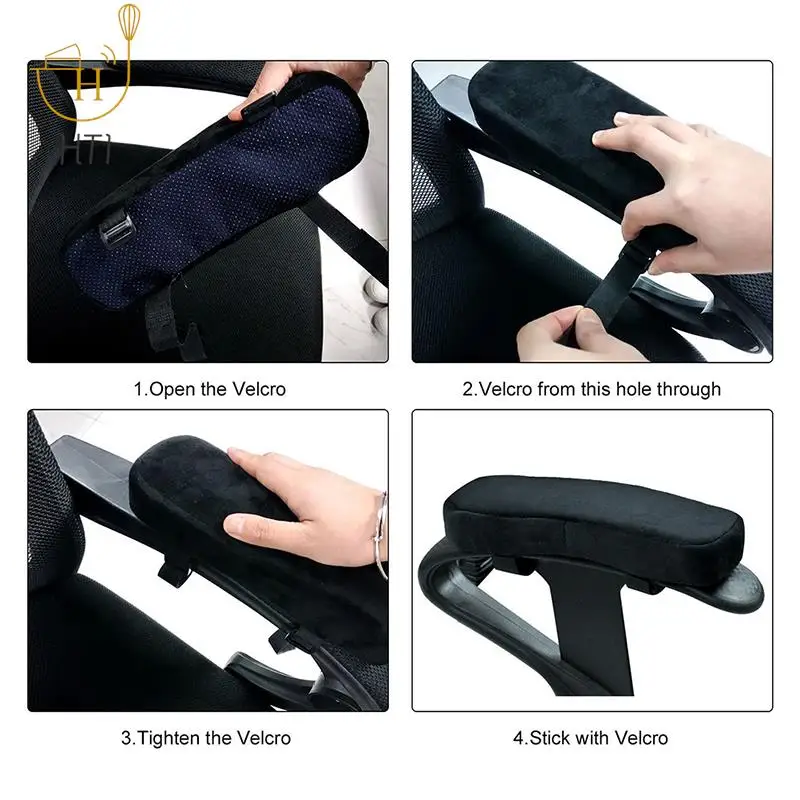 1pc Memory Foam Armrest Cushion Rebound Pad Chair Mat Elbow Rest Cover For Office Home Chairs