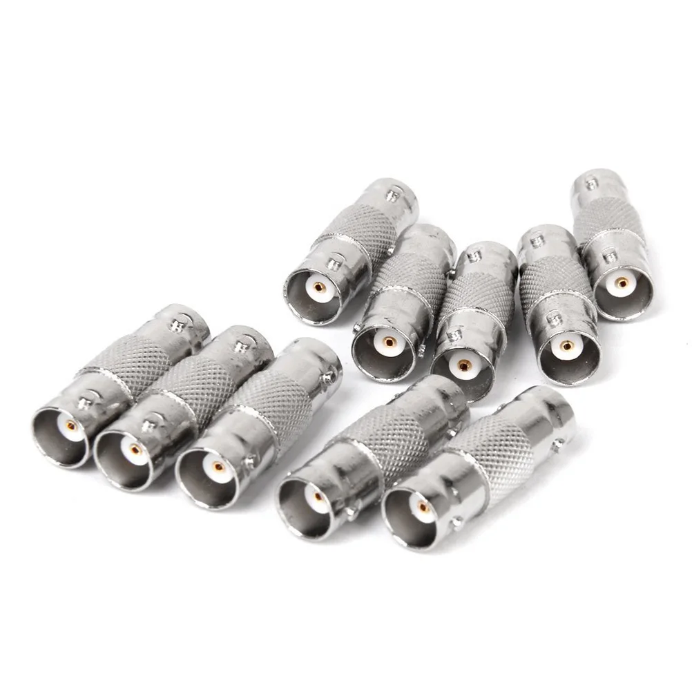 

10Pcs Female to Female Adapter Heavy Duty Coaxial Cable Joiner for Cctv Dvr Systems Rugged Aluminum Alloy Signal Connector