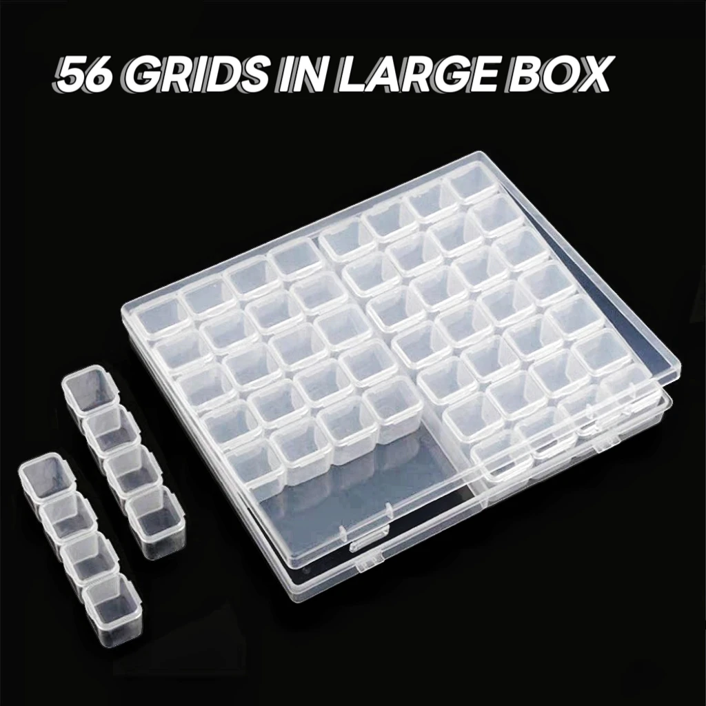 Nail art accessory storage box, detachable 28-compartment plastic transparent PP box for organizing jewelry and small parts, desktop storage box