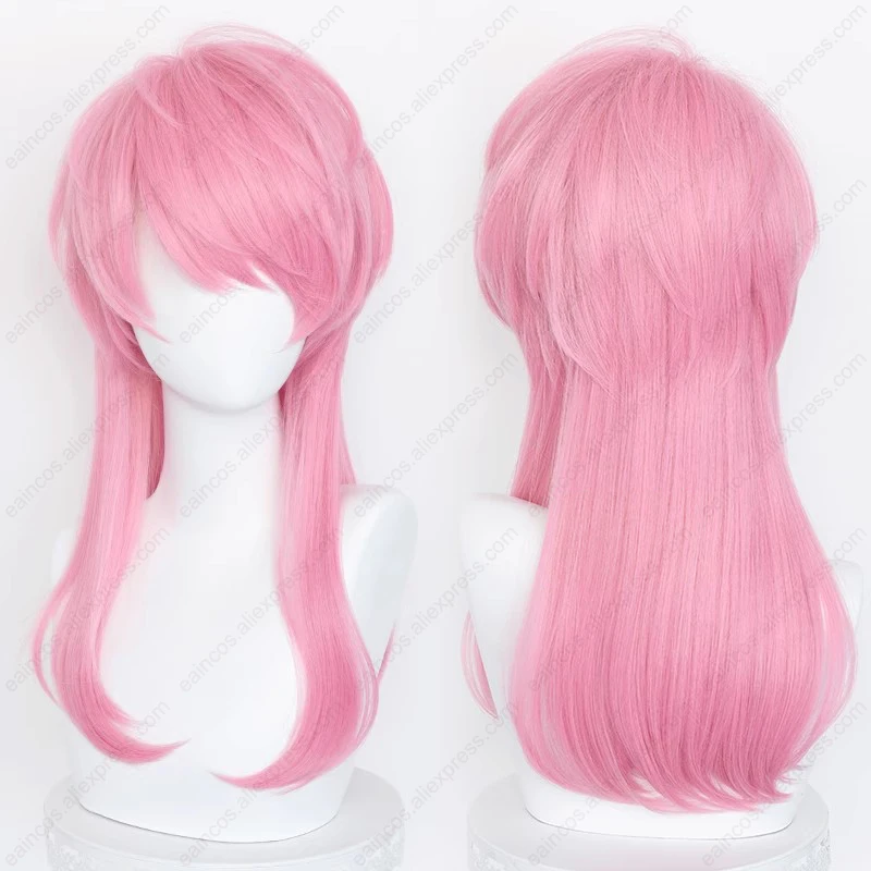 Anime Sanzu Haruchiyo Cosplay Wig 56cm Long Pink Hair Heat Resistant Synthetic Wigs Halloween Party