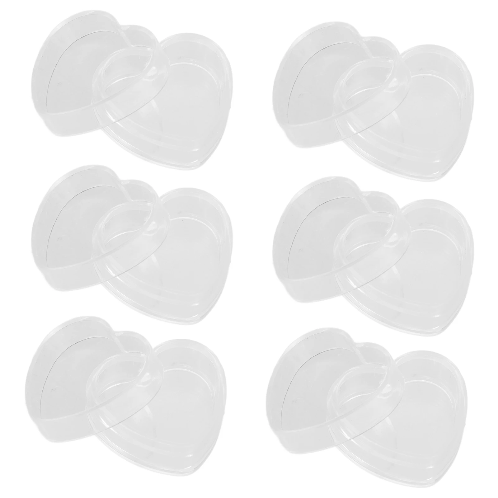 

10Pcs Clear Heart Shaped Box Small Craft Parts Organizer Transparent Lid Container for Ear Studs Repair Items Neat Storage