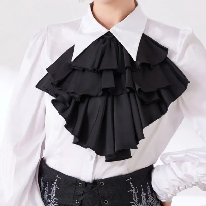Breathable Multi Layered Flouncing Collar Detachable Neckpiece For Blouses Tops Elegant Everyday Enhancement 6XDA