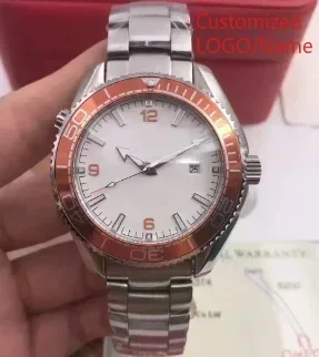 الرجال حالة 600 Relogio Masculino ساعة ميكانيكية المحيط الكون الصلب الأسود الأزرق السيراميك 007 ريترو ساعات أوتوماتيكية مخصصة #4