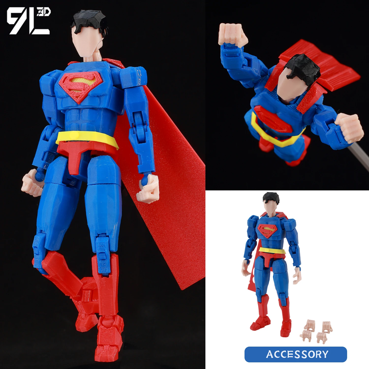 9L3D Printed Dummy13 Superheroes Superman Anime Multi-Jointed