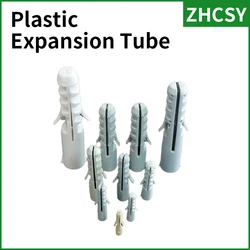 4/5/6/7/8/10/12/14/16MM Expansion Nail Drywall Anchor Screws Self Drilling Wall Plug Plastic Gypsum Boar No Cap Grey Color Wood