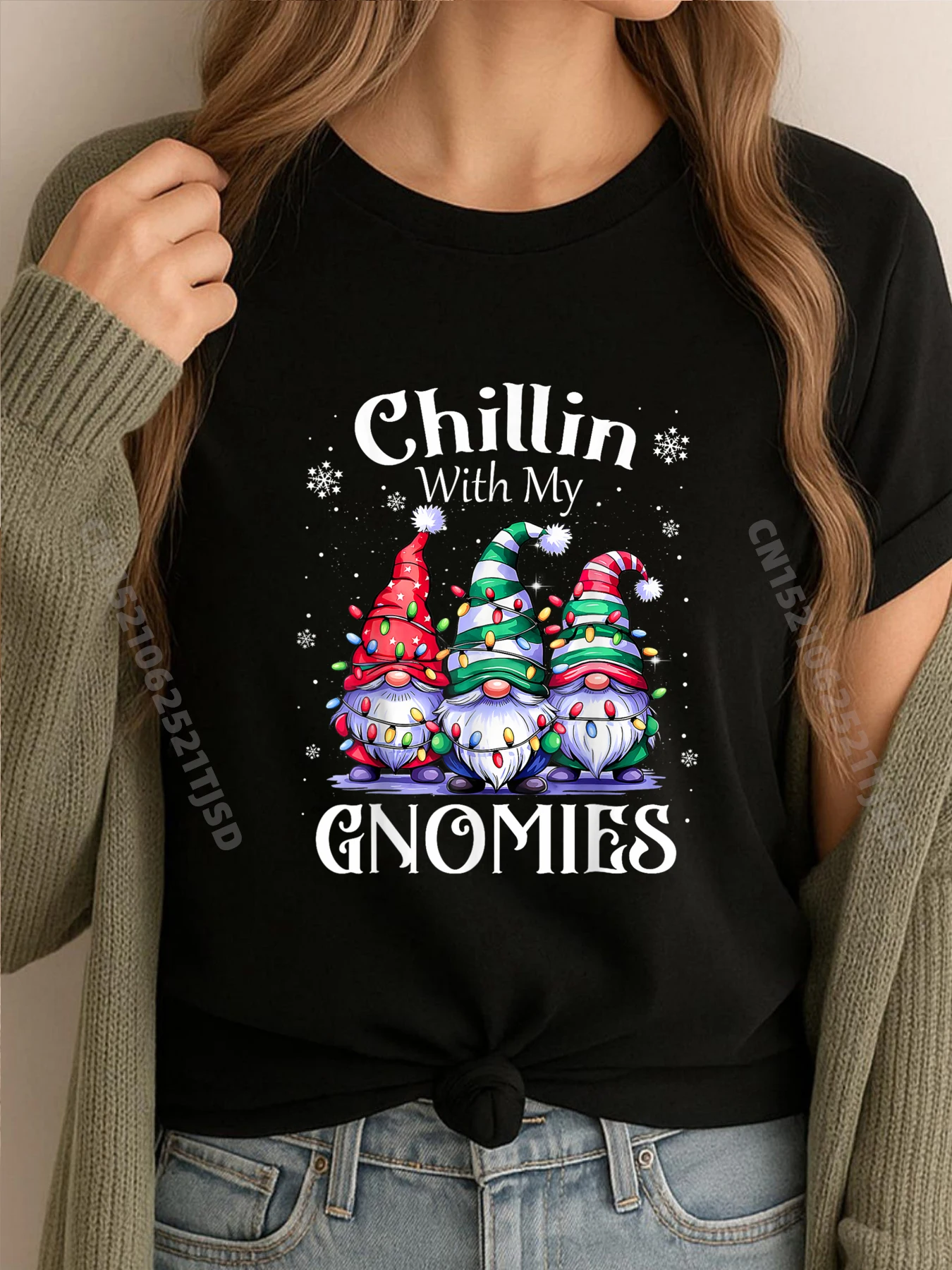 

Chillin With My Gnomies, рождественские рубашки с гномами для семьи, друзей, женские мужские рубашки с рисунком, футболки для женщин, рождественские