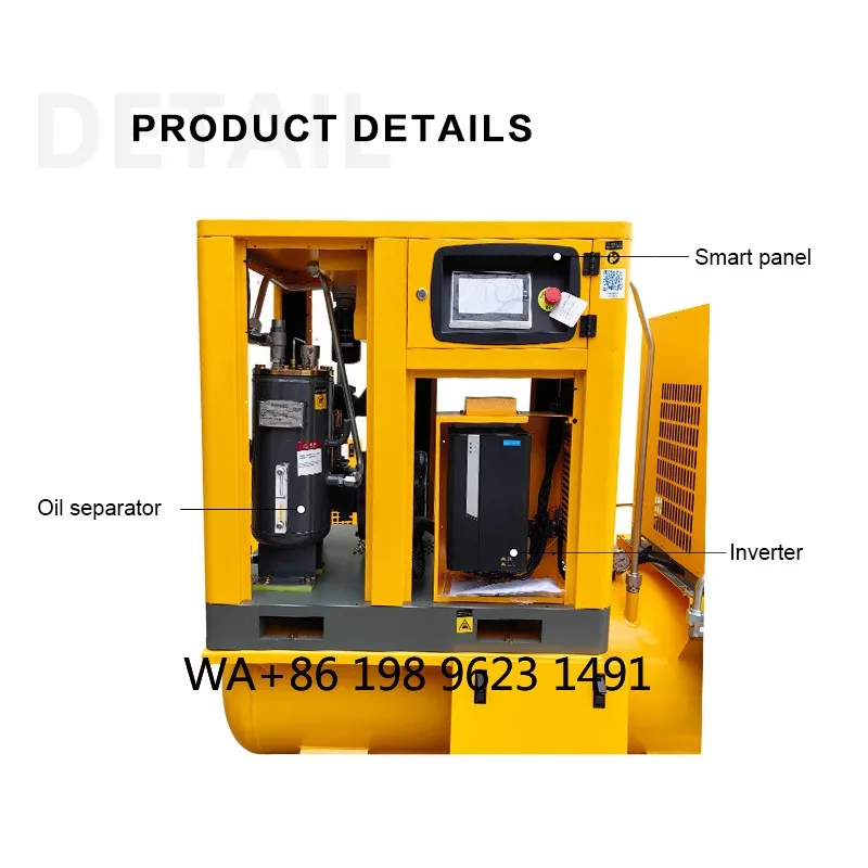 20 15KW Integrated Permanent Magnet Inverter Screw Air Compressor With Dryer Industrial Air Equipment
