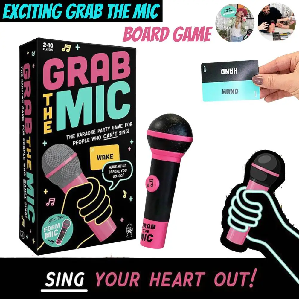 Lucky Egg Exciting Grab The Mic Bad Singers Board Game Funny Lyric Cards Family Party Interactive Table Games For Bad Singers