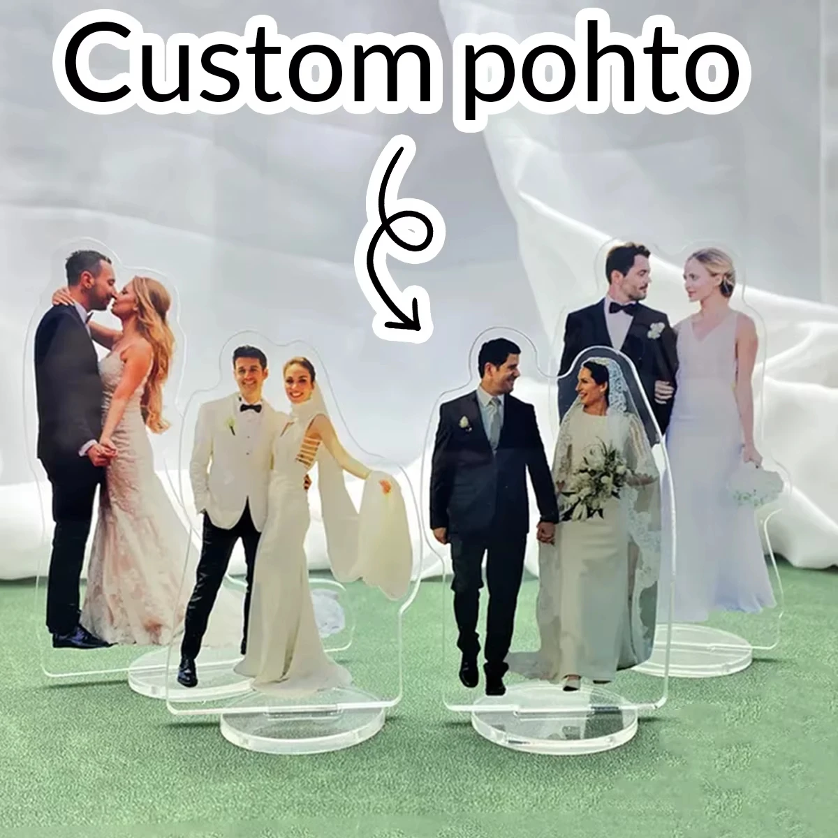 1PC Customizable Photo Human Figure Acrylic Standee Wedding Tabletop Ornament