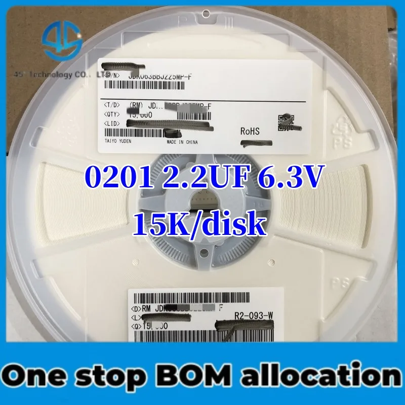 

15K/disk brand new original SMD capacitor 0201 2.2UF 6.3V SMD multi-layer ceramic capacitor