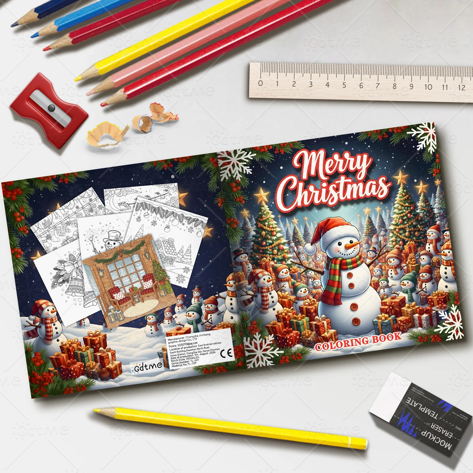 Frohe Weihnachten, süßes und einfaches Malbuch für Erwachsene, Zeichenbuch, perfektes Geschenk für Party und Geburtstag zur Entspannung und Angst – Detail 3