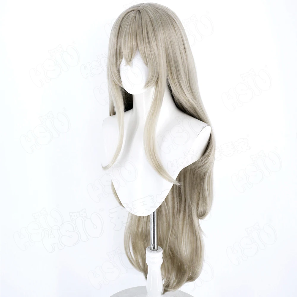 معاقبة اللعبة: GRAY RAVEN Bianca ‌   شعر مستعار كوسبلاي 95 سم كتان مختلط شعر طويل شعر مستعار اصطناعي + غطاء شعر مستعار للحفلات الهالوين