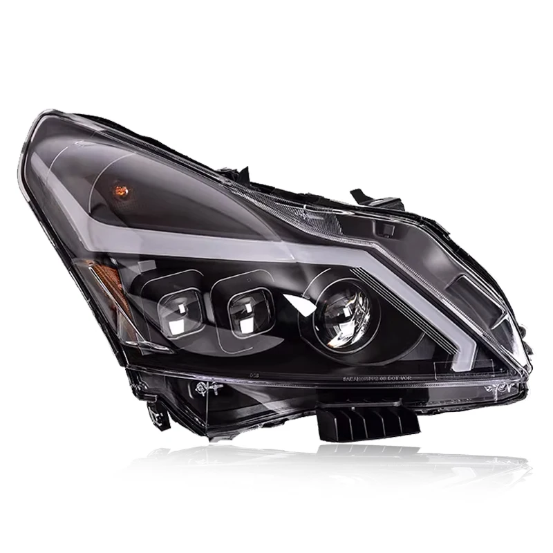SXLL G25 G37 改良型 GTR 10-15 四ドア ヘッドライト 2個 LED DRL ステアリングシグナル ハイビーム エンジェルアイ プロジェクター